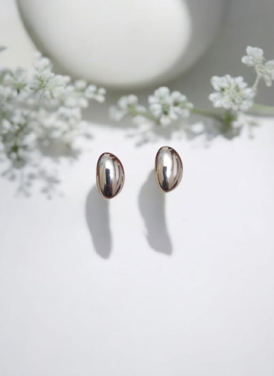 Tiny Oval Anti Tarnish Earring, Golden Earrings
