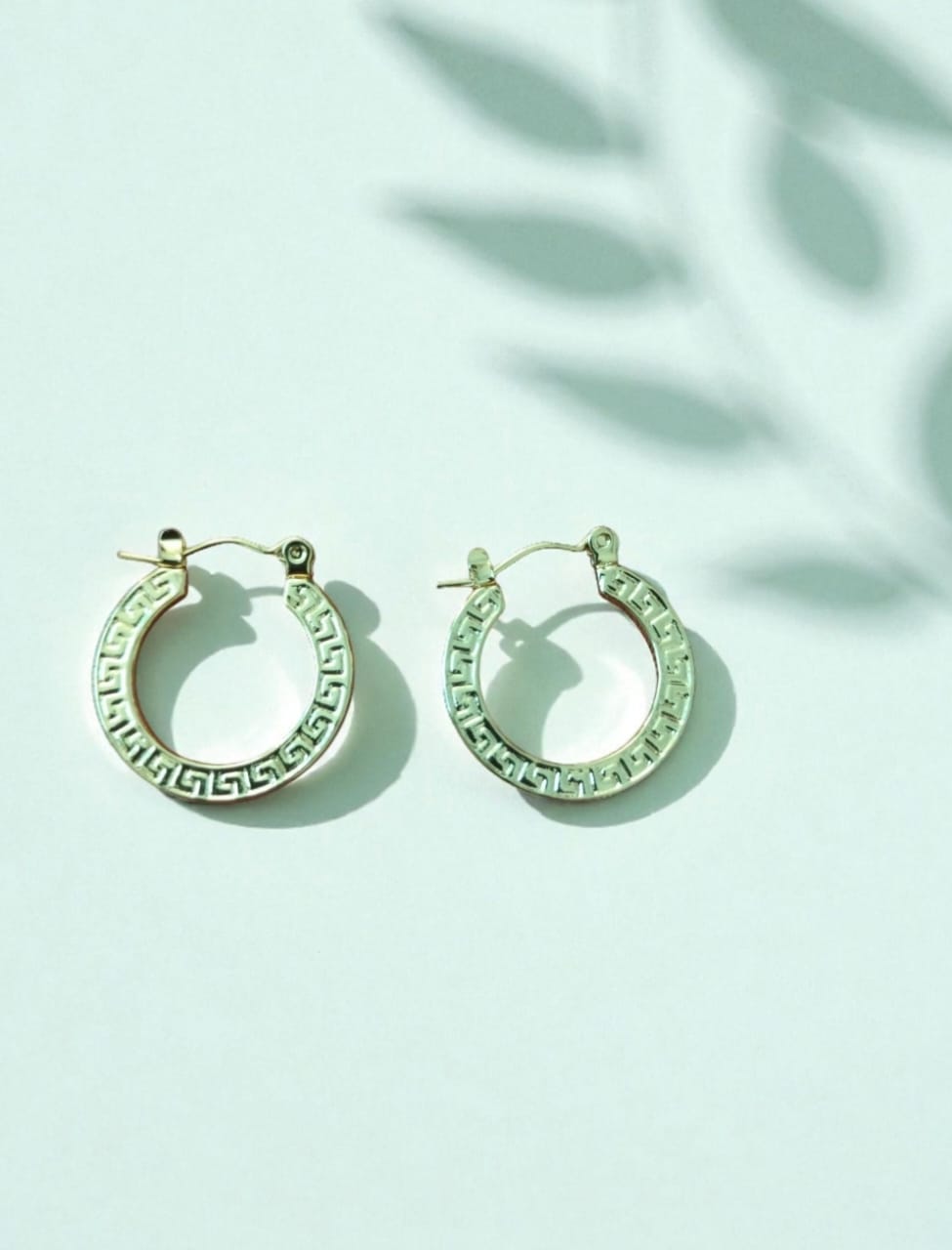 Tribal Yellow Golden Hoop Earrings, Anti Tarnish