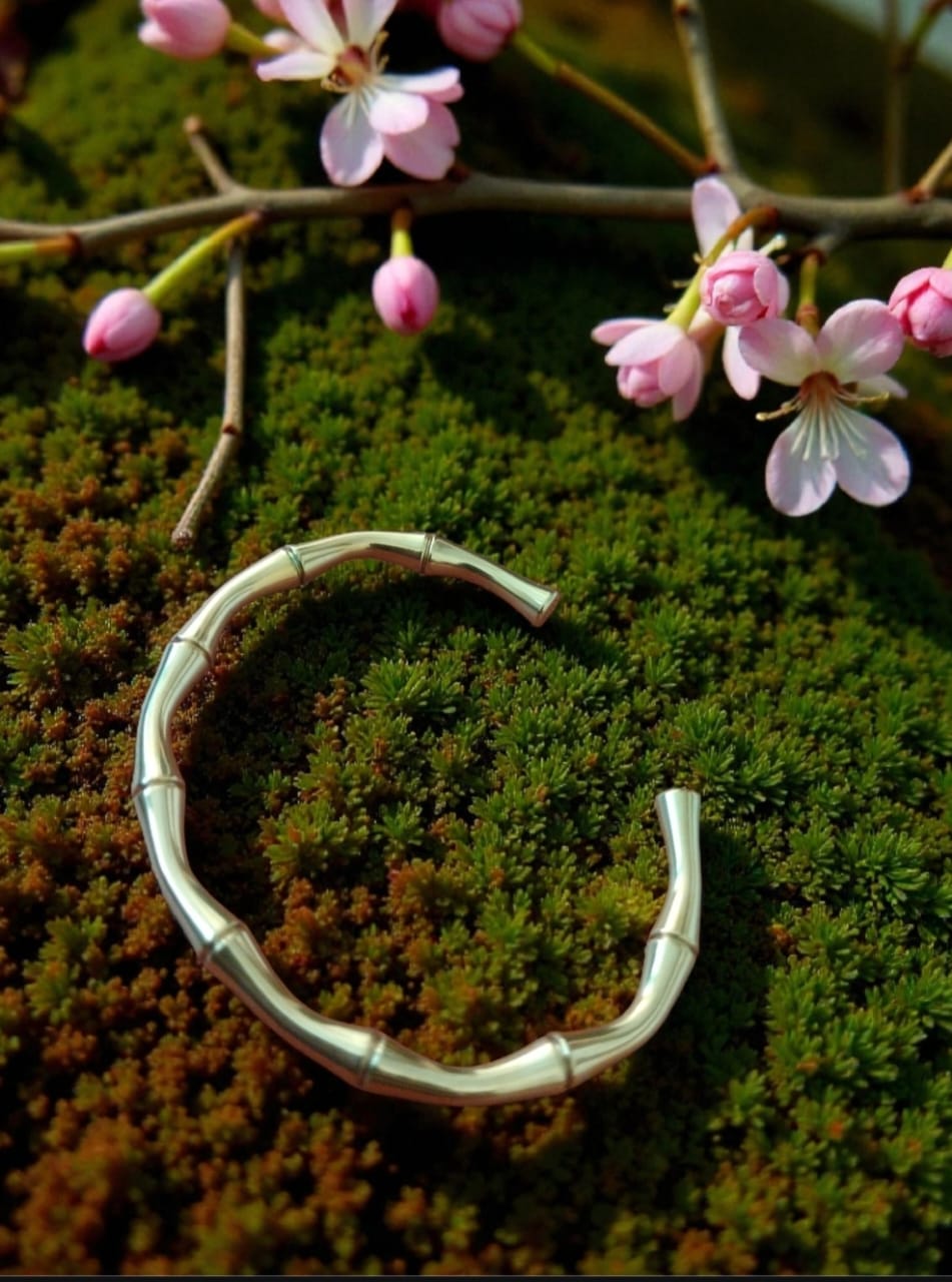 Elegant Mesmerizing Stainless Steel Bamboo Bracelet, Gold- Toned Bracelet