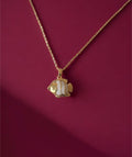 Fish Charm Pendent Chain|Stainless Steel White & Golden Layered Fish Pendent