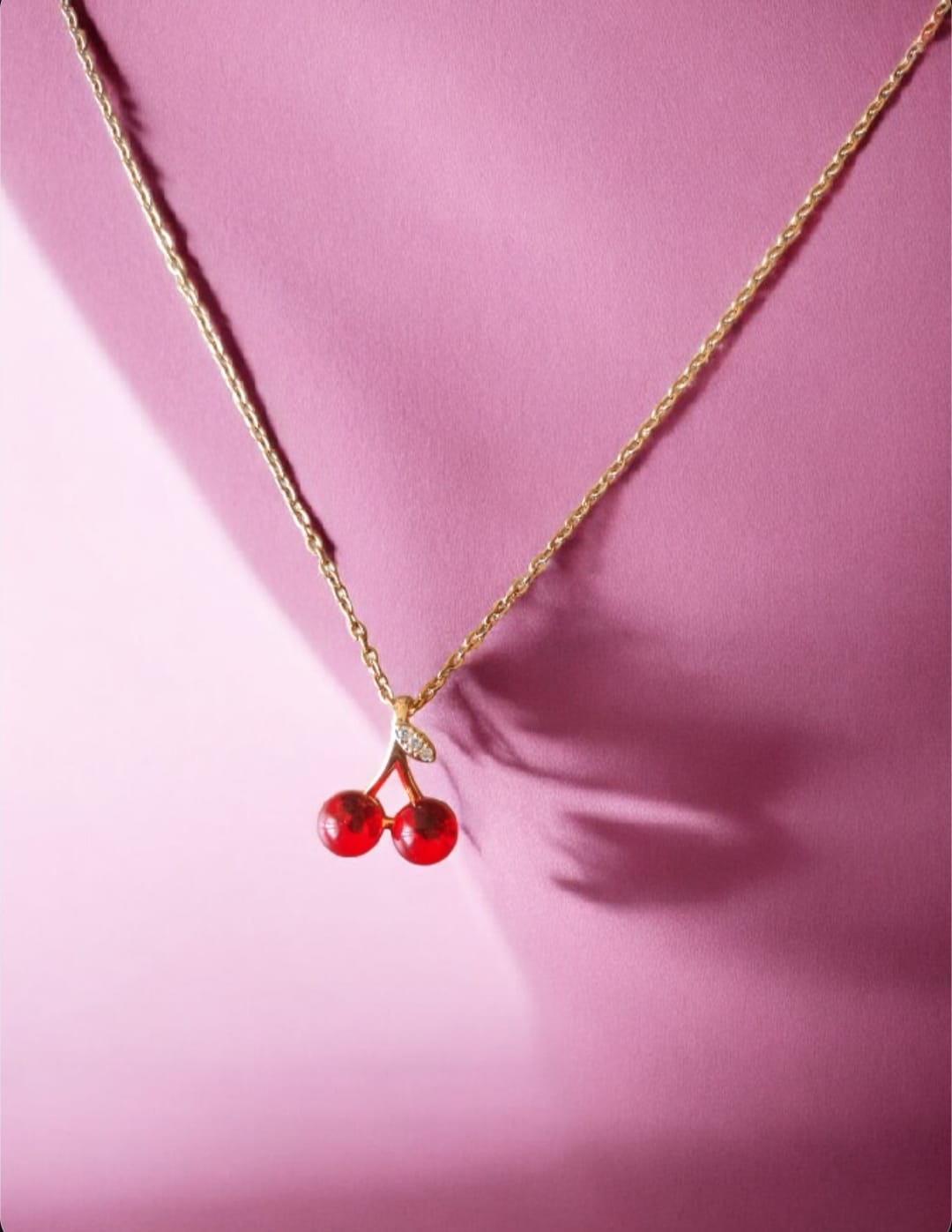 Stylish Korean Red Cherry Pendent Anti-Tarnish