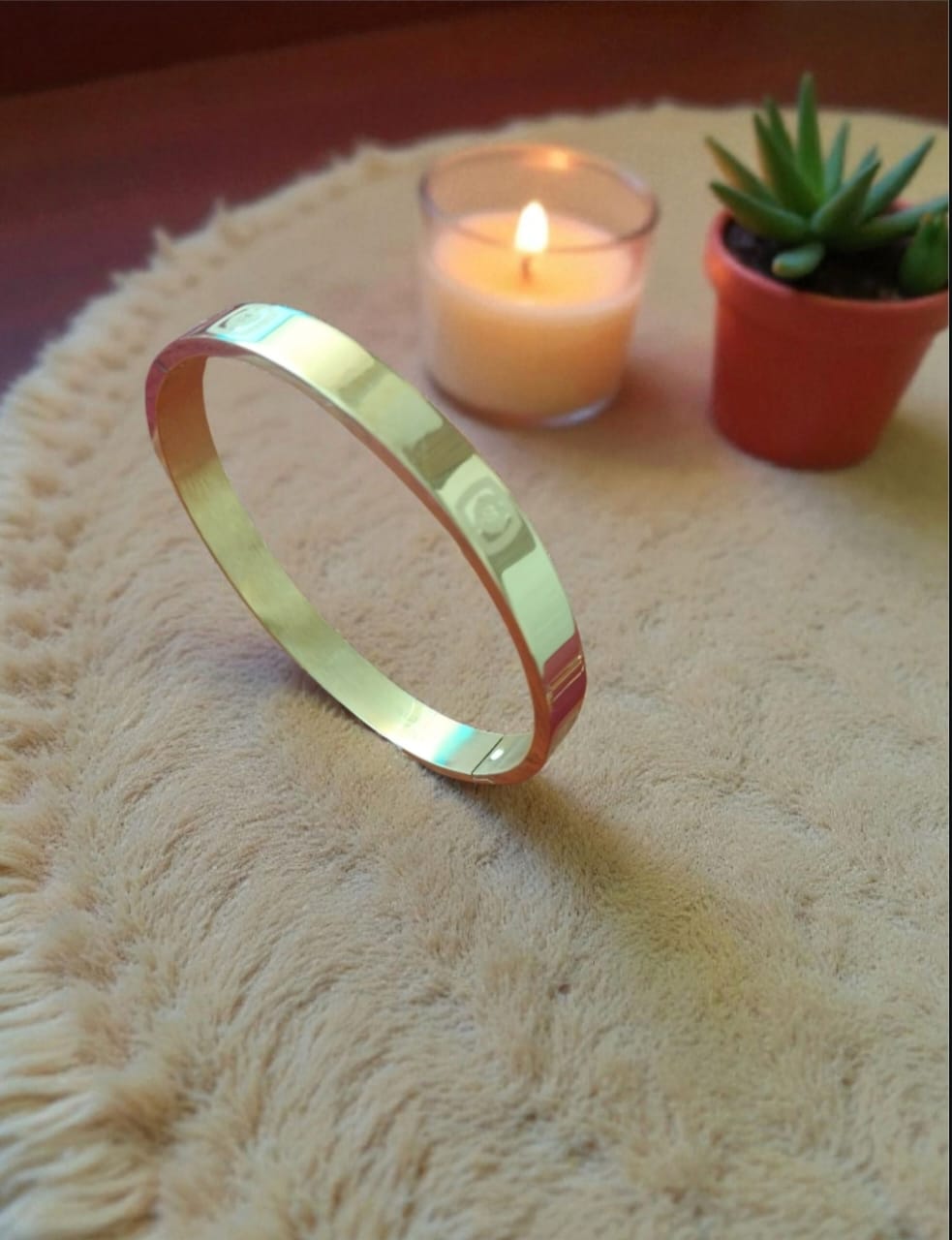 Cartier Golden Kada|Crystal Studded Bracelet Stainless Steel