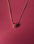 Gold Toned Anti-Tarnish Pendent Chain|Little Round Shaped Purple Emerald Pendent