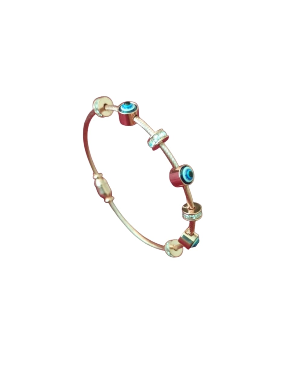 Evil Eye Bangle| Anti-Tarnish Magnetic Clasp Bracelet