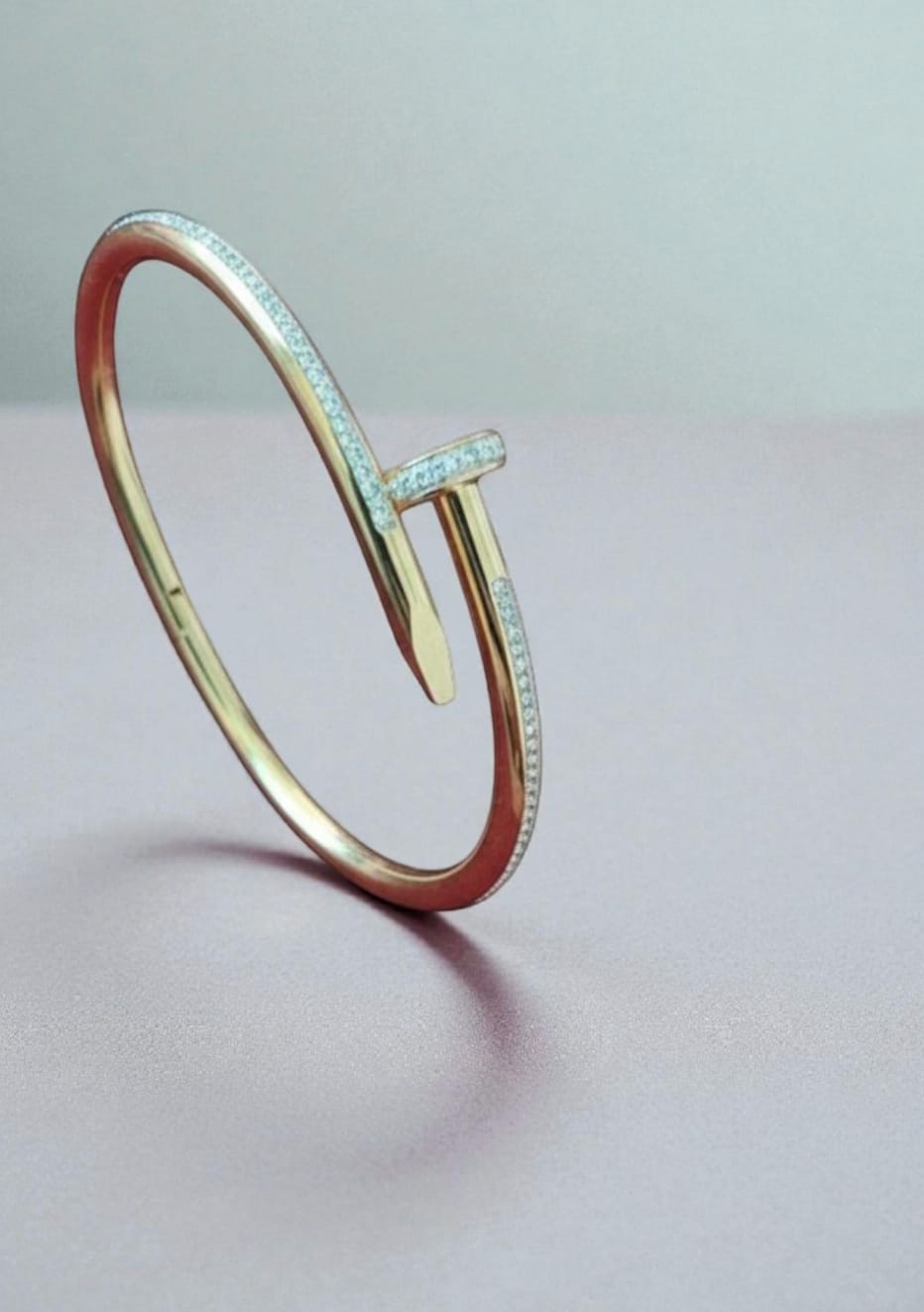 Nail Stainless Steel Bracelet & Bangle with Dazzling Crystals