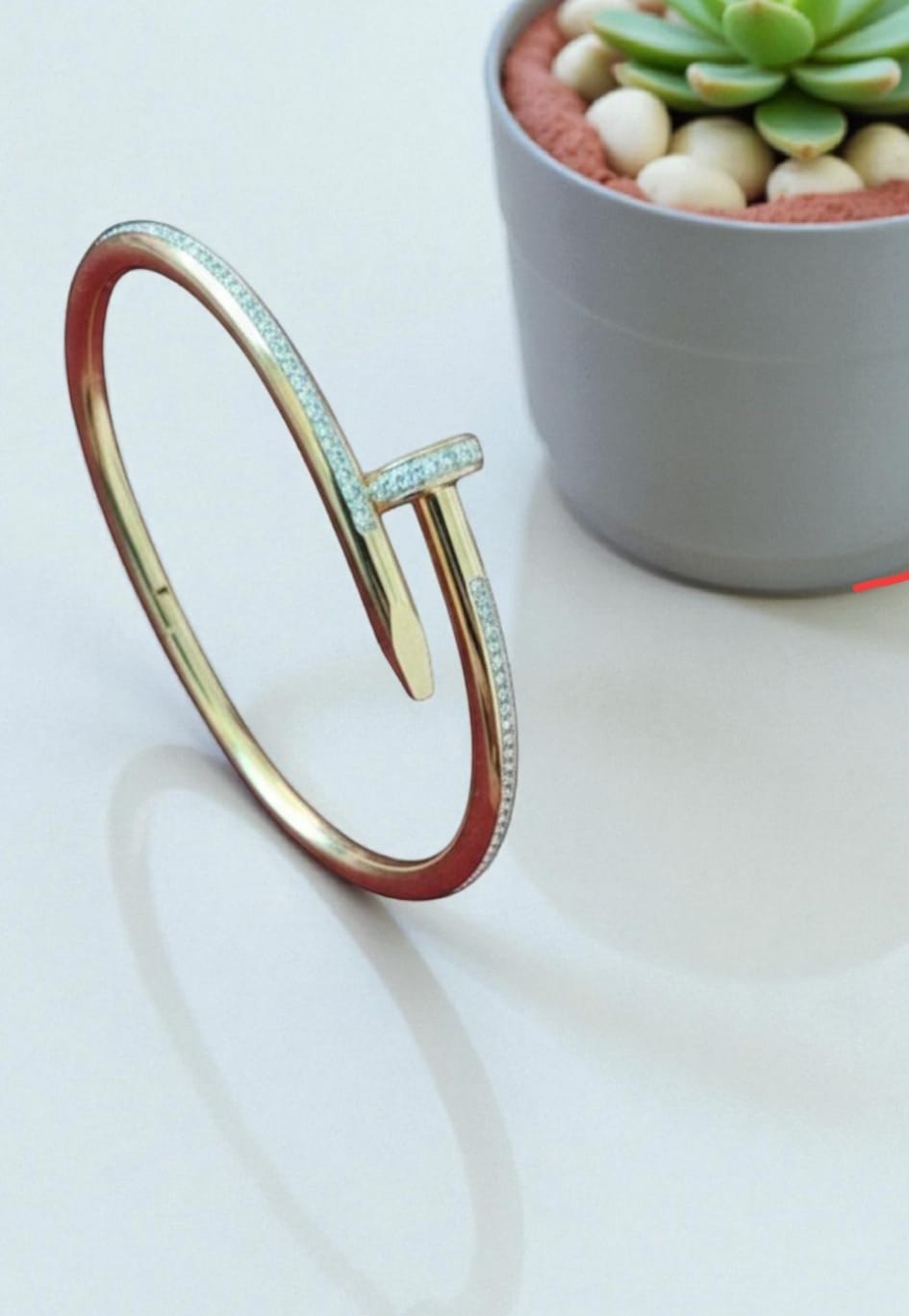 Nail Stainless Steel Bracelet & Bangle with Dazzling Crystals