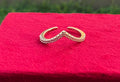 Beautifully Crafted V-Shapped Golden Wishbone ring, Adjustable