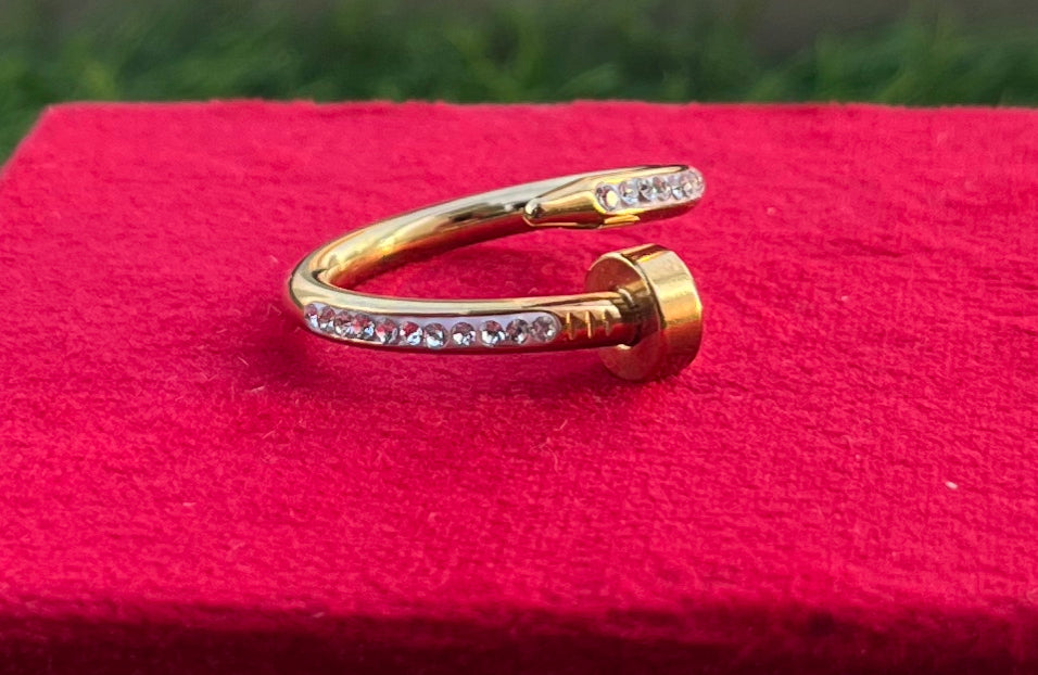 Stylish Golden Nail Ring