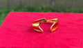 Stainless Steel Open Palm Golden Fish Tail Ring, Adjustable