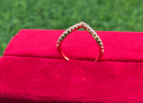 Beautifully Crafted V-Shapped Golden Wishbone ring, Adjustable