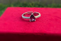 Alexandrite Silver Purple Pear Cut Elegant Ring, Party Wear, Adjustable