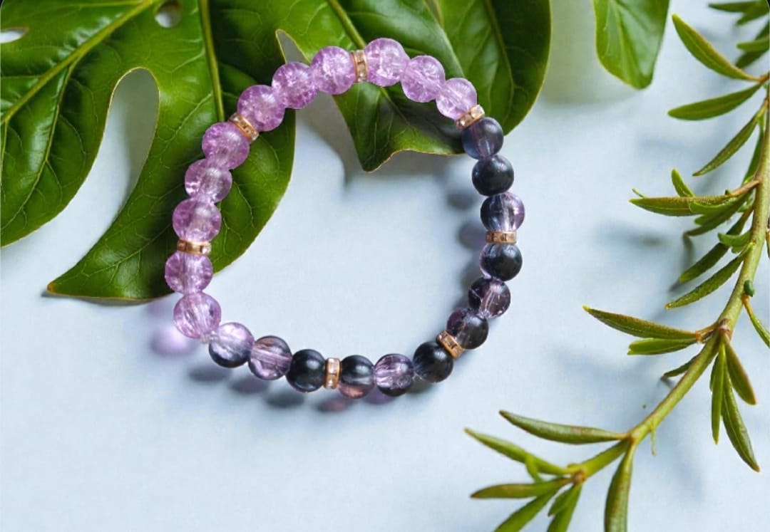 Lavender & Midnight Chic Crystal Bracelet