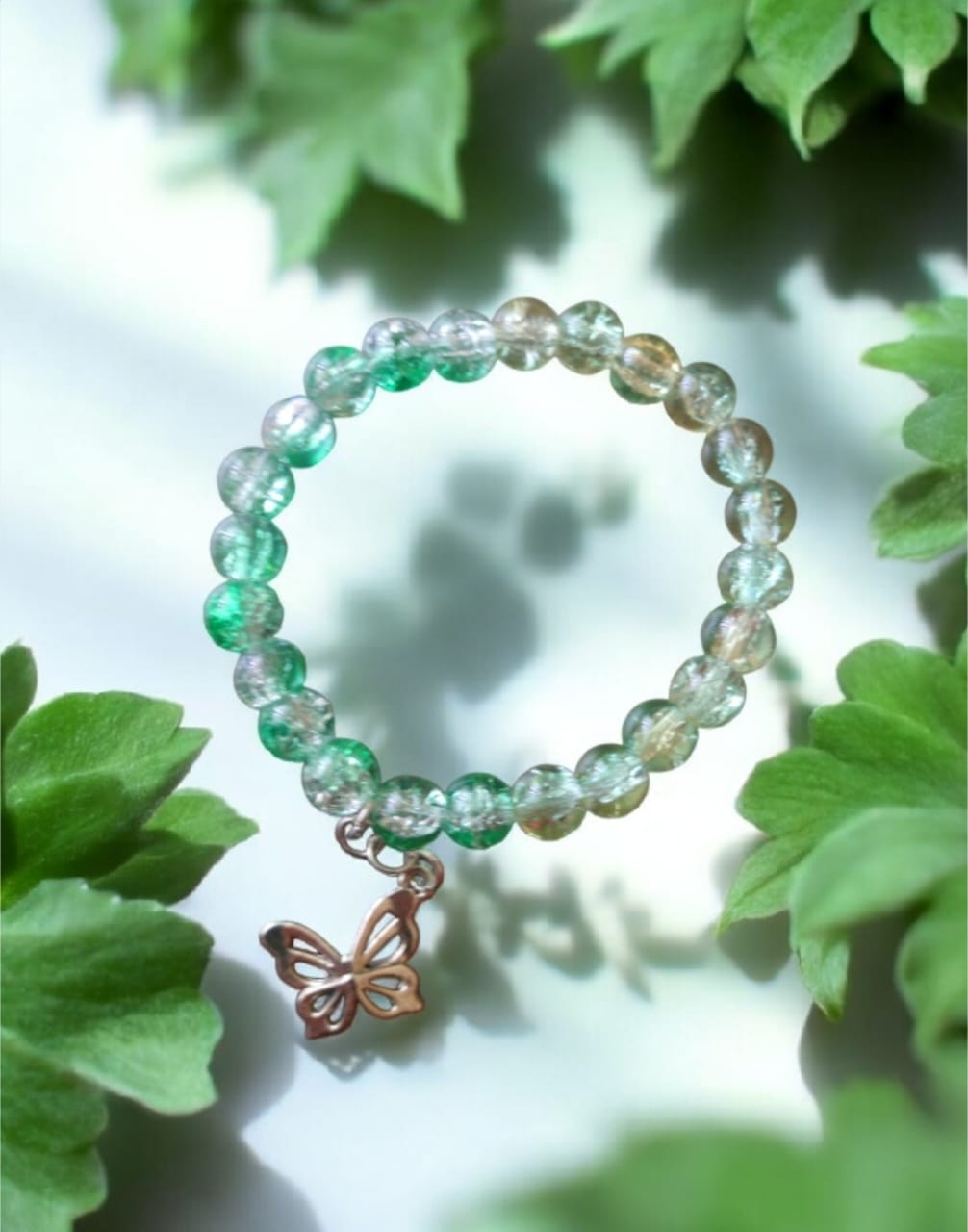 Mint Green Butterfly Charm Aesthetic Bracelet