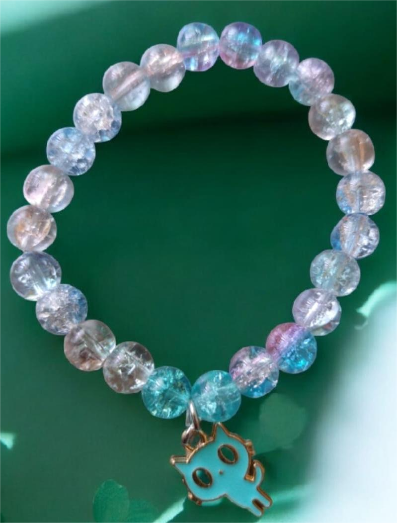 Pastel Multicolor Kawaii Kitty Charm Bracelet
